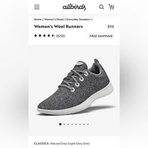 Allbirds Wool Runners in Natural Gray